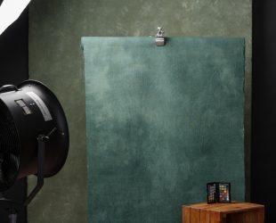 Green hand painted backdrop